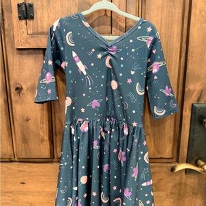 Dot Dot Smile | Space-Themed Dark Teal Dress